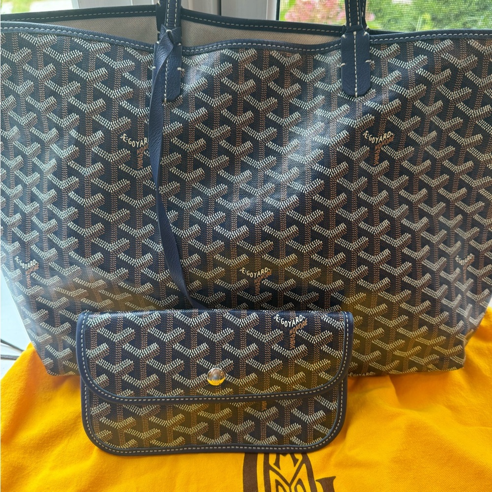Goyard St. Louis GM navy blue tote